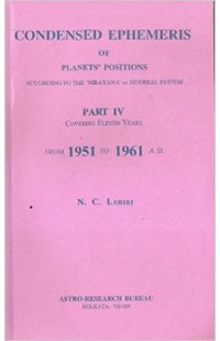 Lahiri Condensed Ephemeris From 1951-1961