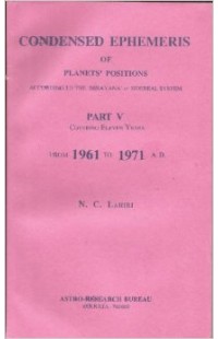 Lahiri Condensed Ephemeris From 1961-1971