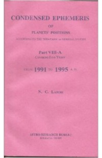 Lahiri Condensed Ephemeris From 1991-1995